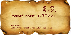 Radvánszki Dániel névjegykártya